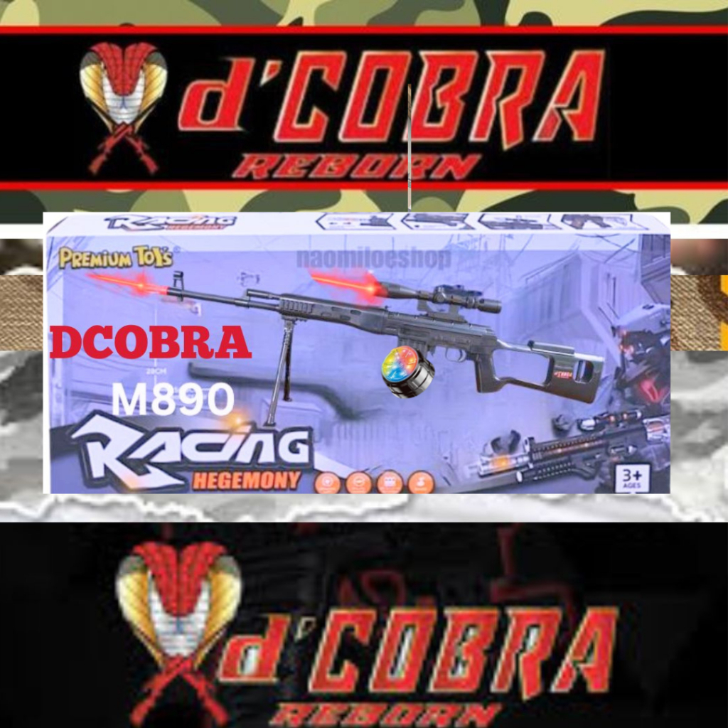 DCOBRA REBORN M890 MAINAN VIRAL BISA BUNYI INFRA RED GUN STOK TERBATAS