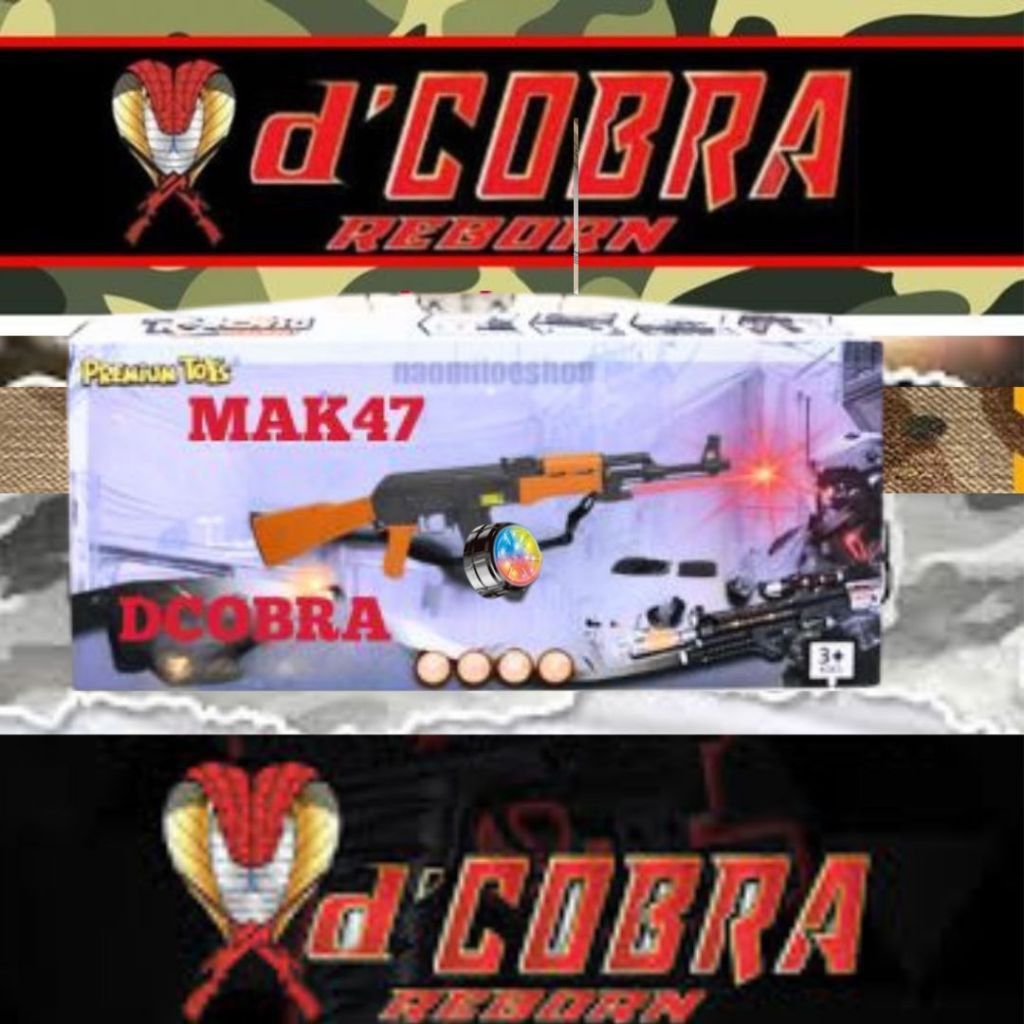 DCOBRA AK 47/74 REBORN MAINAN VIRAL BISA BUNYI INFRA RED GUN STOK TERBATAS
