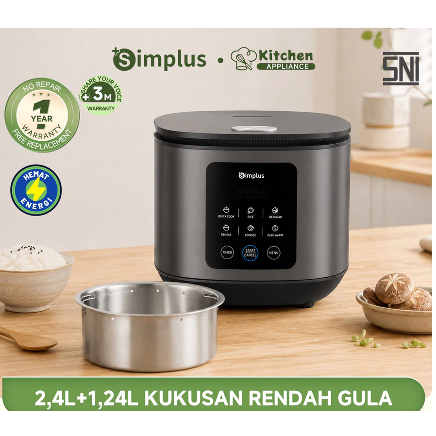 Simplus Rice Cooker 2.4L 600W