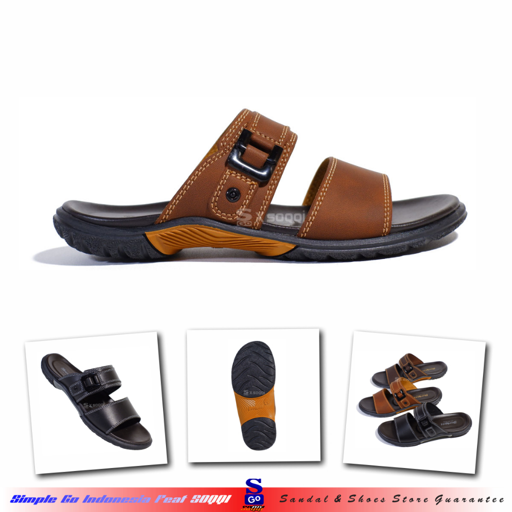 Barnett Tiger Pro Alba Scorpio Sandal Selop Pria Casual Kulit Sintetis Original Sendal Slop Sopan Co