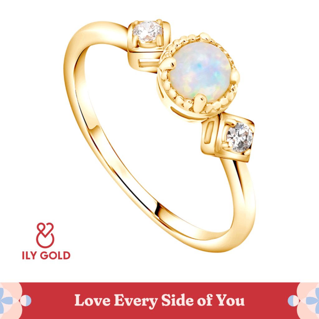 ILY GOLD Snowdrop - Solitaire Ring / cincin