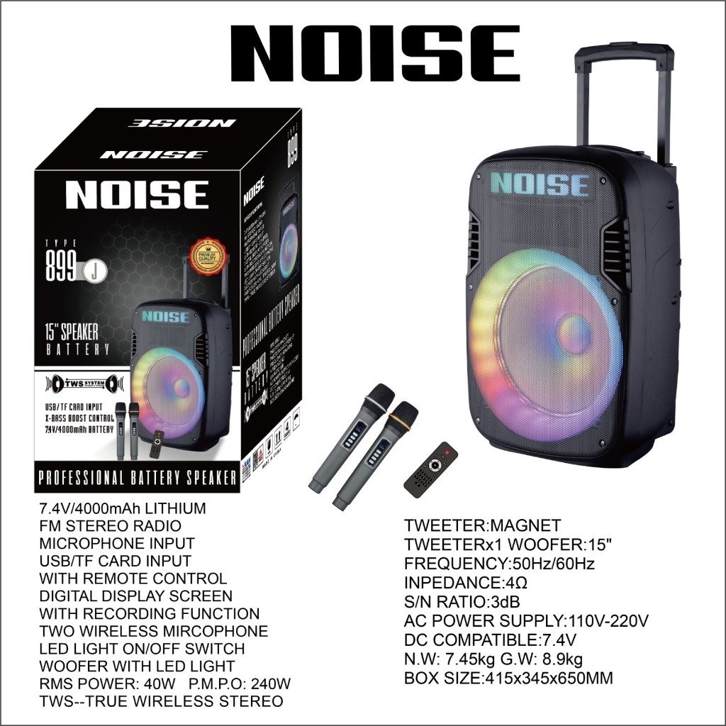 speaker 899J 15" Noise Free 2 mic 15 inch (noise899j15)