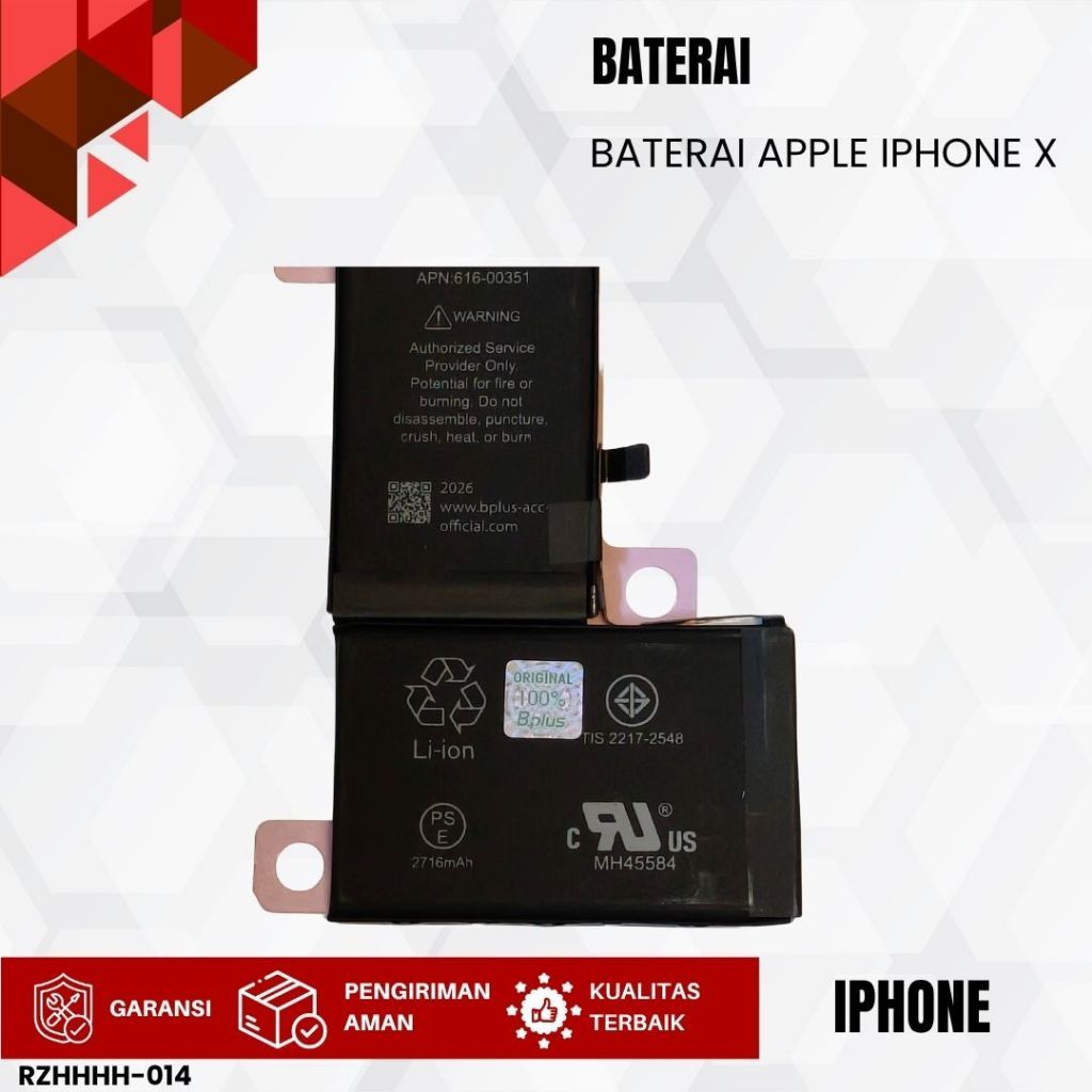 BATERAI B+ APPLE IPHONE X