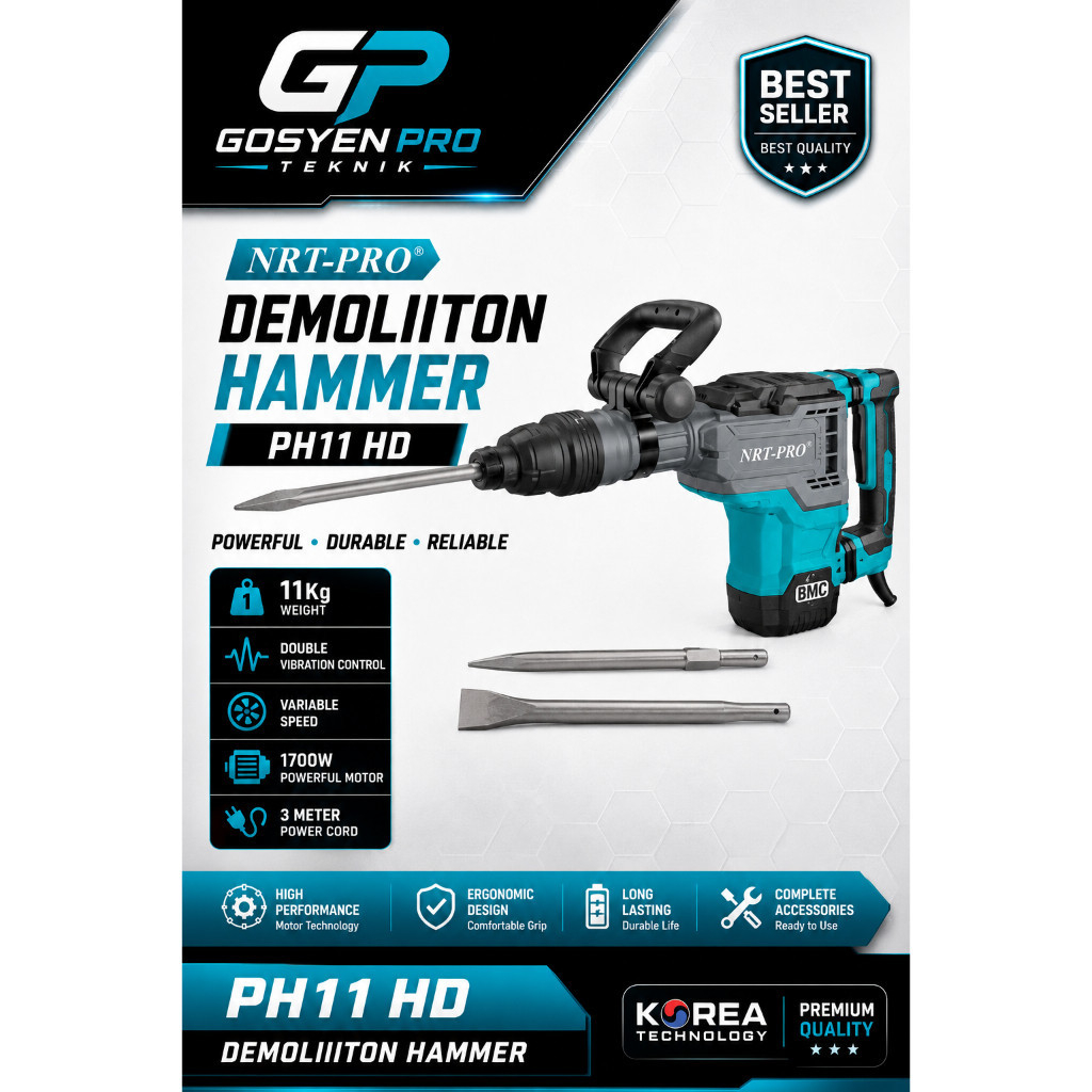 HAMMER DEMOLITION / BOR BOBOK BETON / JACK HAMMER PH 11 NRT PRO