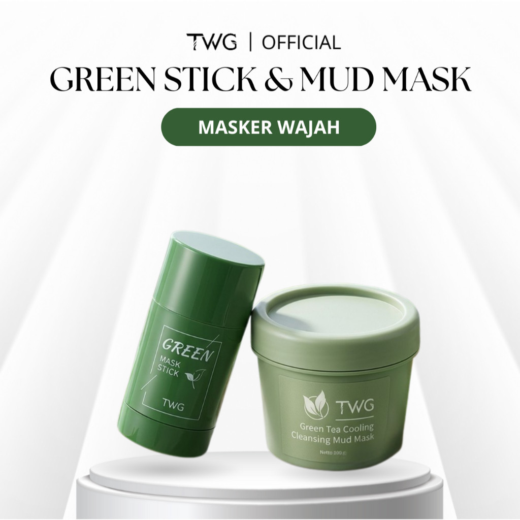 TWG - GREEN STICK & MUD MASK MASKER WAJAH UNTUK KOMEDO DAN BERJERAWAT BRIGHTEN MOISTURIZING