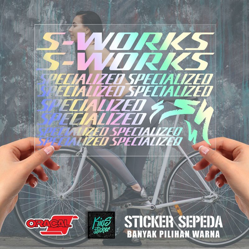 Stiker S-Works Specialized Hitam Cutting Sepeda | Decal Logo S-Works Specialized | Sticker Frame 30c