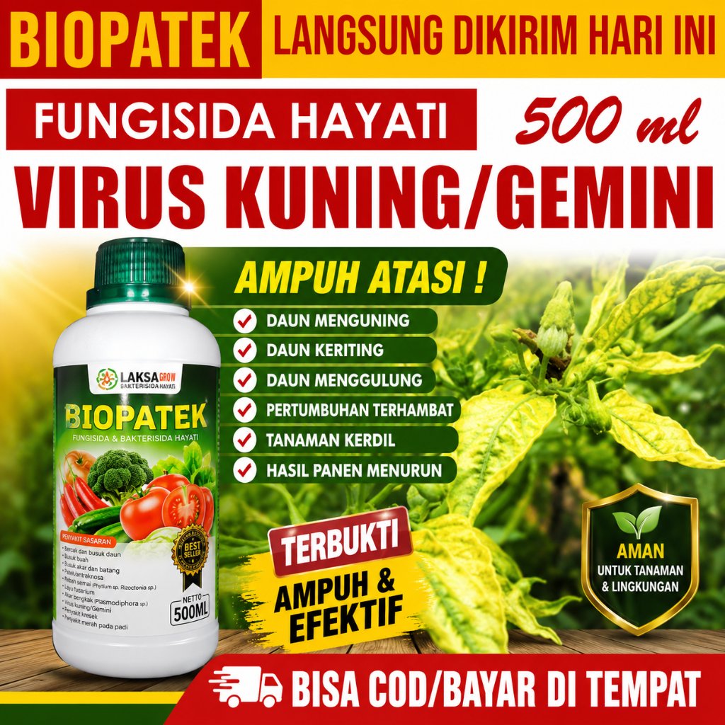 (LANGSUNG KIRIM) NOPATEK Fungisida Hama Virus Kuning/Gemini Cabe dan Semua Tanaman, Pupuk Organik Ha