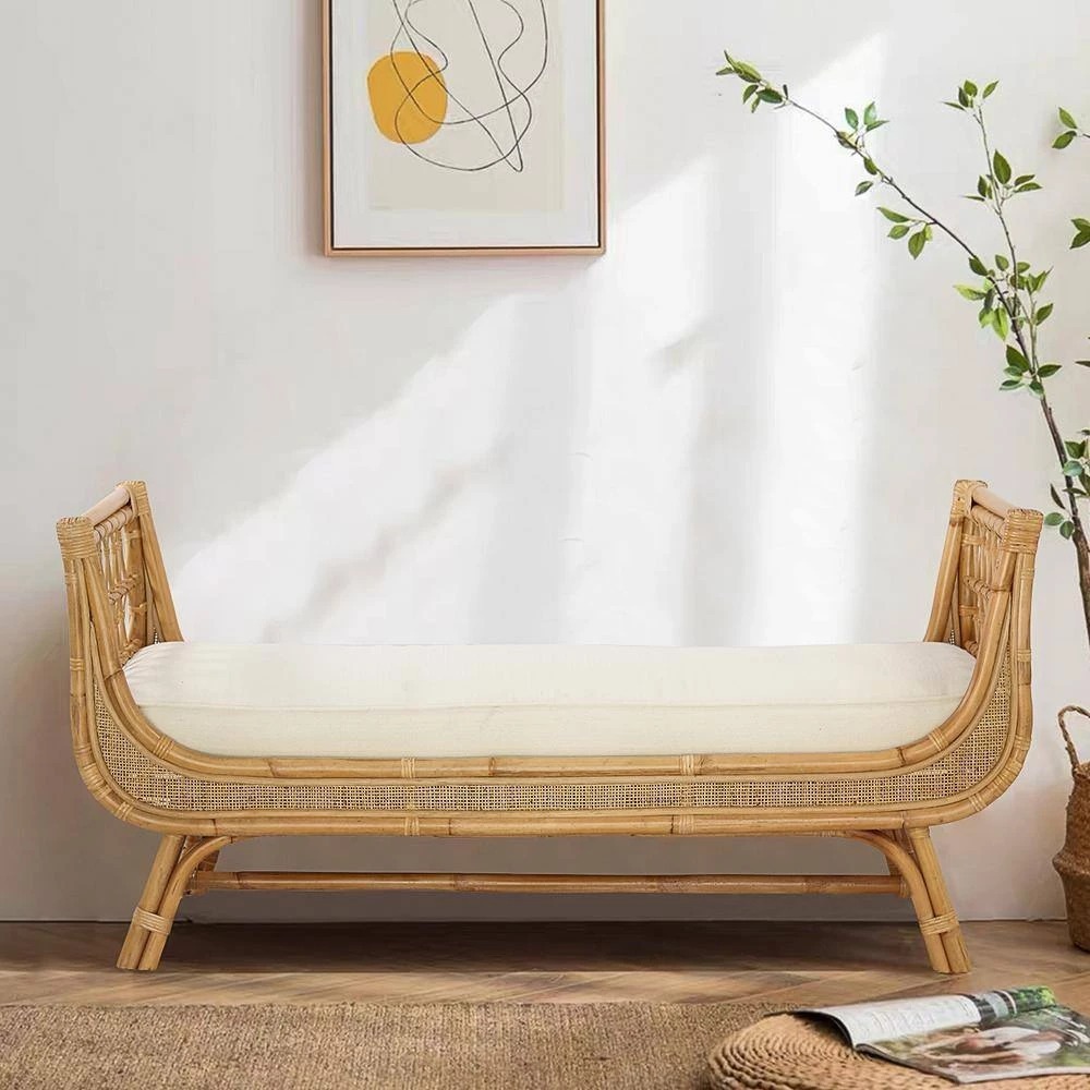 Sofa Bench Rotan Minimalis 2 Seater / Sofa Tamu Rotan / Bench Chair