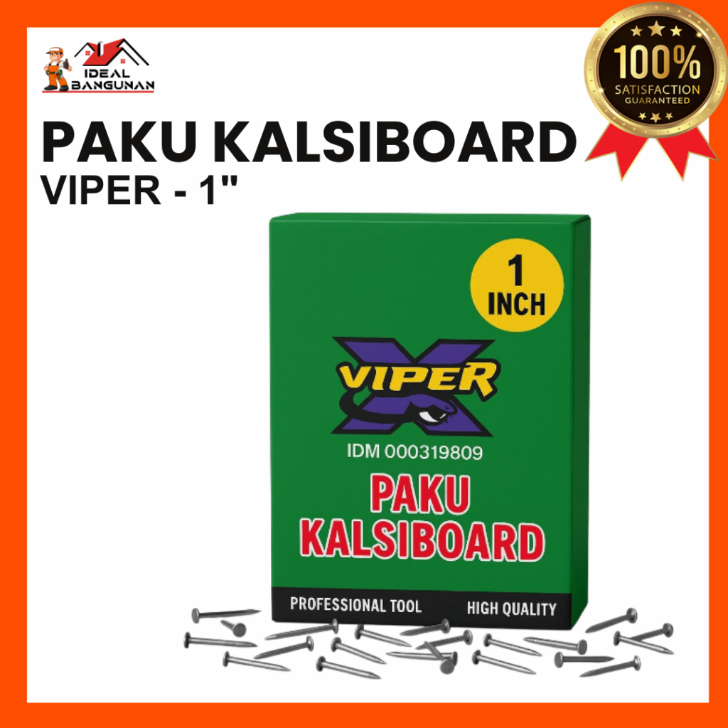 PAKU KALSIBOARD VIPER BERAT 1KG ISI 830PCS | PAKU KALSIBOARD " VIPER " (1KG) | PAKU KALSIBOARD 1" | 