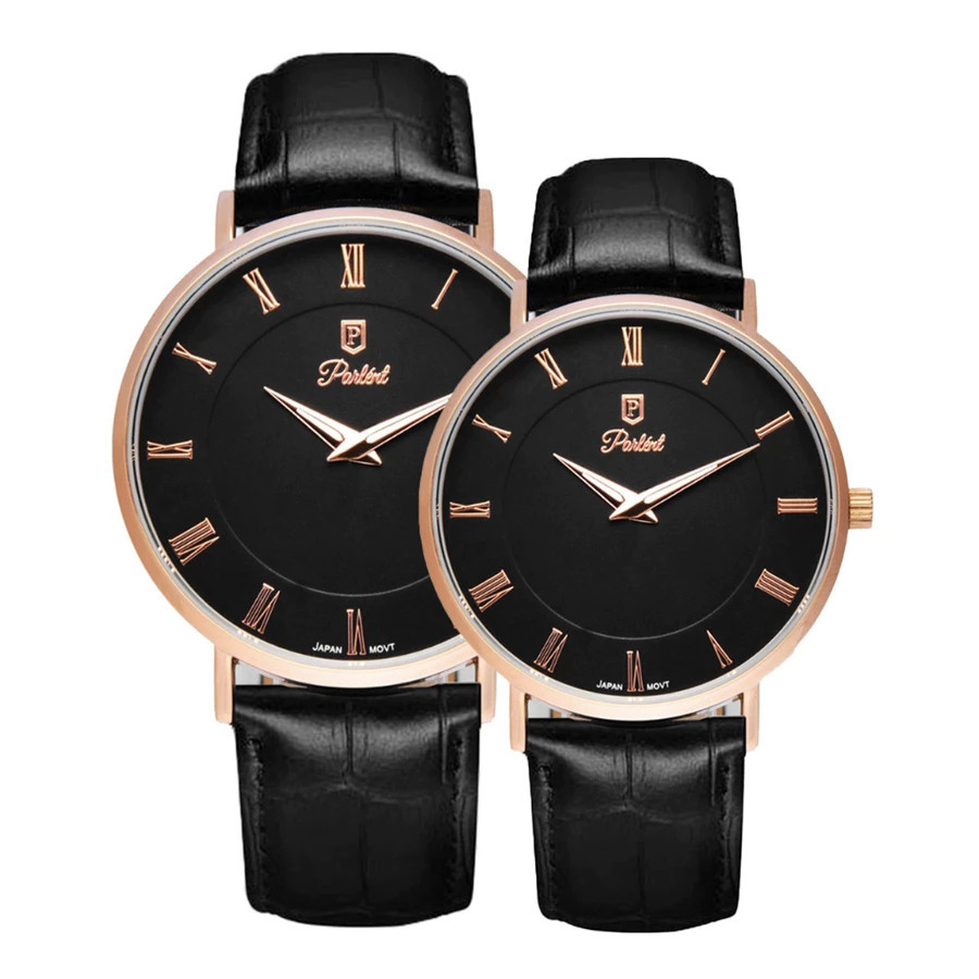 Parlent Couple Louis & Louis Femme - Jam Tangan Couple 40mm & 36mm, Miyota Japan Quartz Movement, Wa