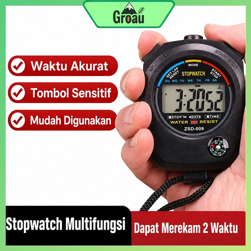 NEW Stopwatch Digital LCD Profesional Pengatur Waktu Timer Digital Split Mode Layar Besar Fungsi