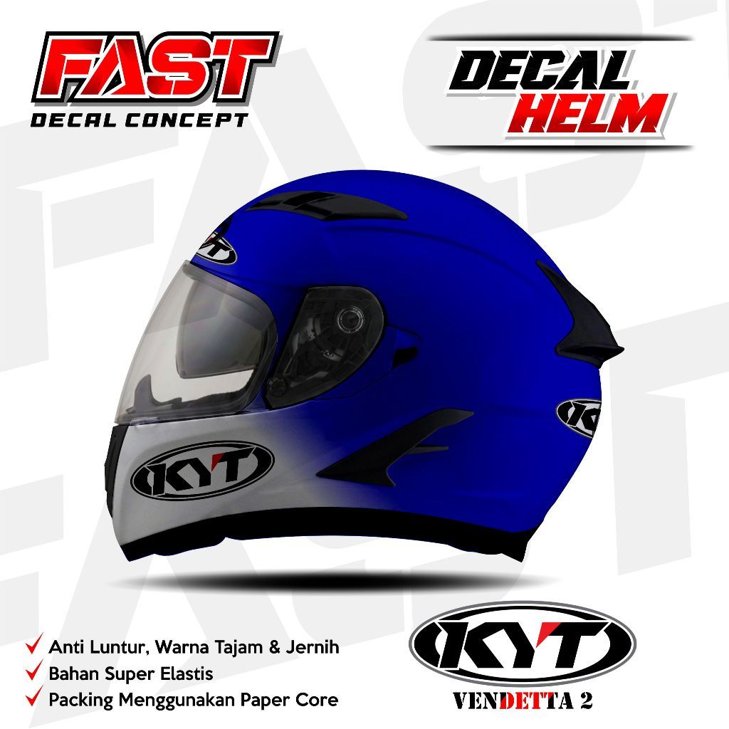 Decal stiker helm KYT Full face Motif vendetta Bunglon Racing Livery  HELM KYT sport Design Sticker 
