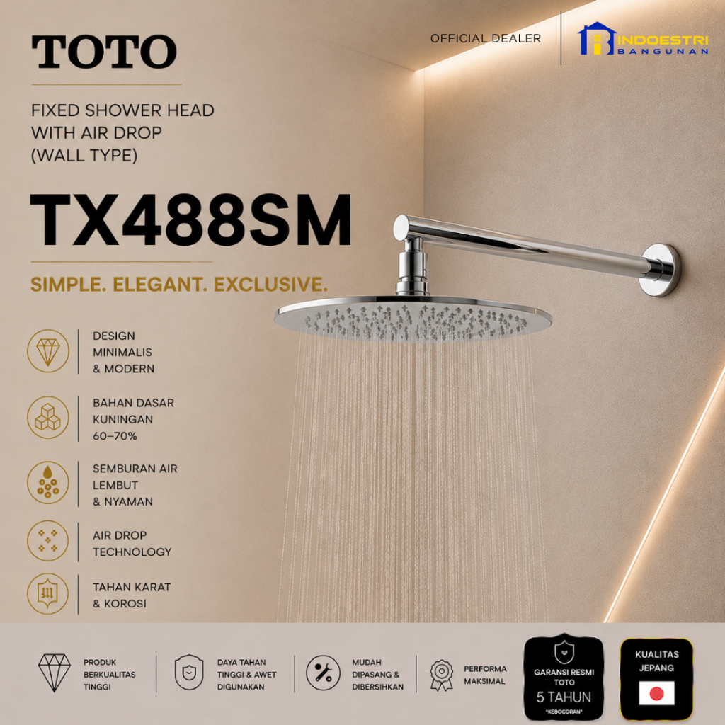 Fixed Shower Head TOTO TX 488 SM / Rain Shower TOTO TX488SM
