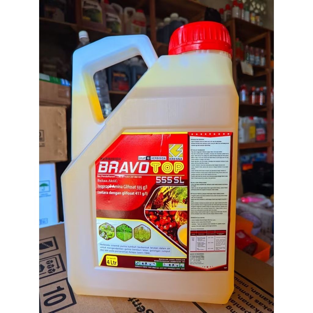 Herbisida Kresna Bravo Top 555 SL Isopropil Amina Glifosat 555 g/l 4 Ltr