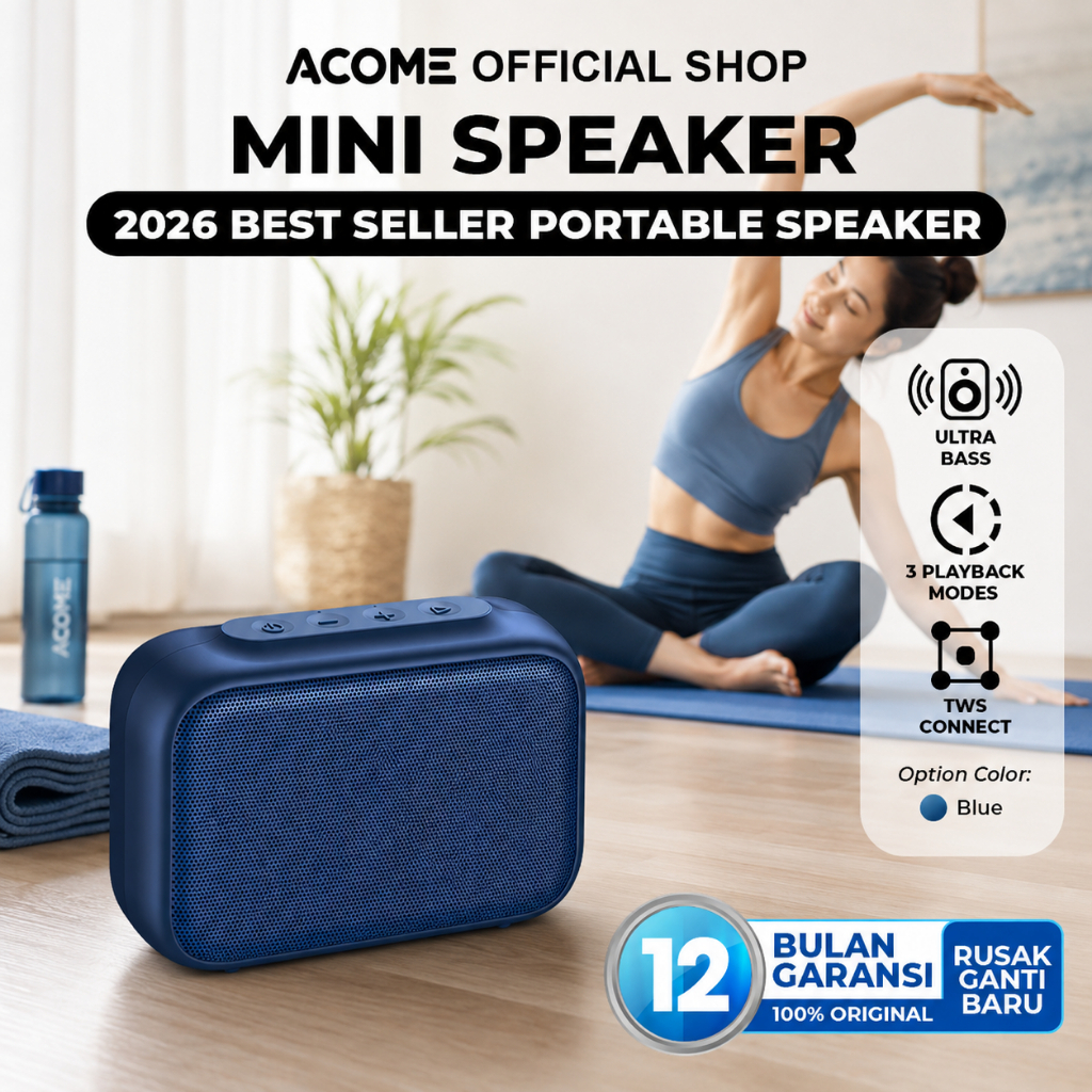 HOT DEALS Acome Special Bundling Speaker Bluetooth 6.0 Portable Ultra Bass TWS A1 + ACOME Micro SD