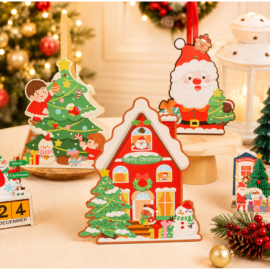 Box Christmas Mini Santa Box Natal Cookies Candy Mini Tenteng Tali Kulit