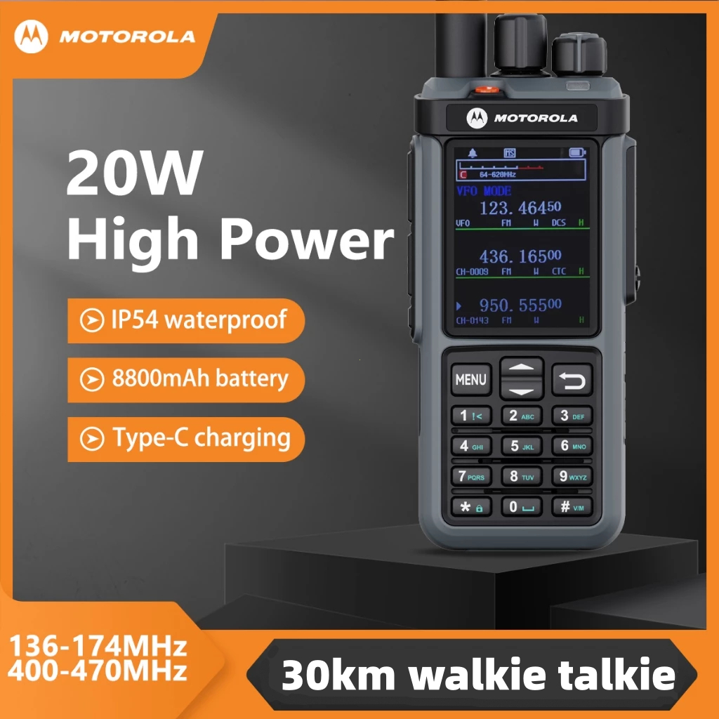 MOTOROLA Dua Jalan Radio HT 4800E radio walkie talkie 20W Daya Tinggi walkie talkie jarak jauh 30km