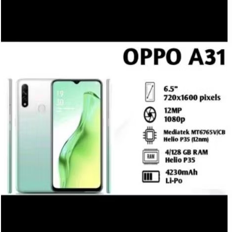 Smartphone OPPO A31 ( SEKEN )  RAM 6 GB Internal 128GB 4G LTE