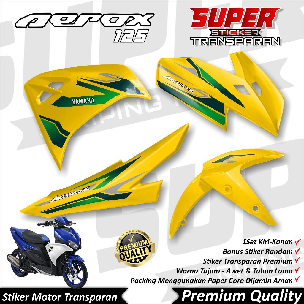 Stiker Aerox Transparan keren Striping Aerox 125 Stiker Transparan UV AeroxStriping Aerox 125 GRAFIS