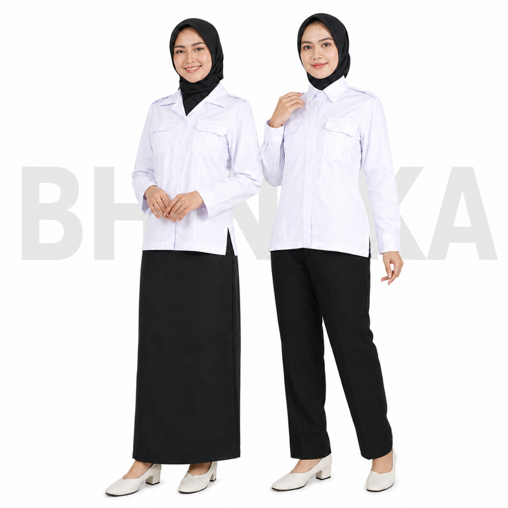 Seragam Pdh Wanita Seragam Pns Hitam Putih Wanita Bawahan Rok & Celana