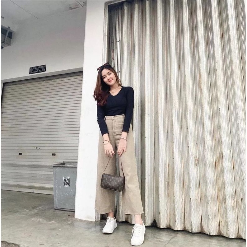 HIGHWAIST KULOT JEANS WANITA PREMIUM Grosir Bajuu
