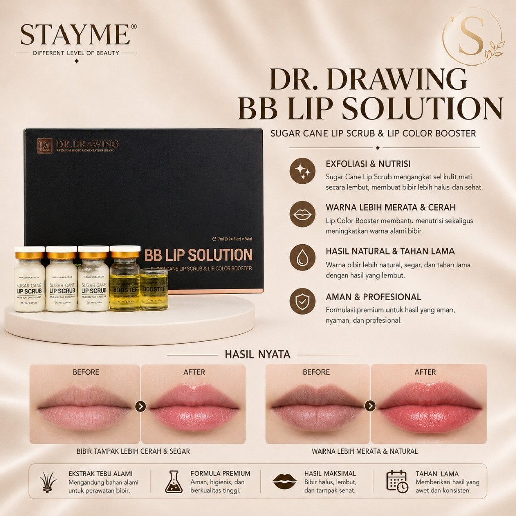 DR DRAWING LIPS BOOSTER AND SCRUB FOR BB LIPS NANO THERAPY LIPS NEW PRODUCT
