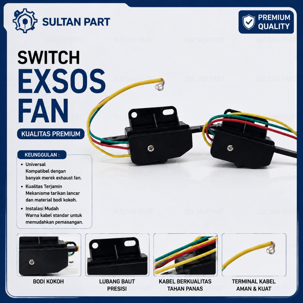 Saklar Tarikan Kipas Exhaust Fan Switch Hexos Universal Tali Kipas Angin untuk Maspion Sekai