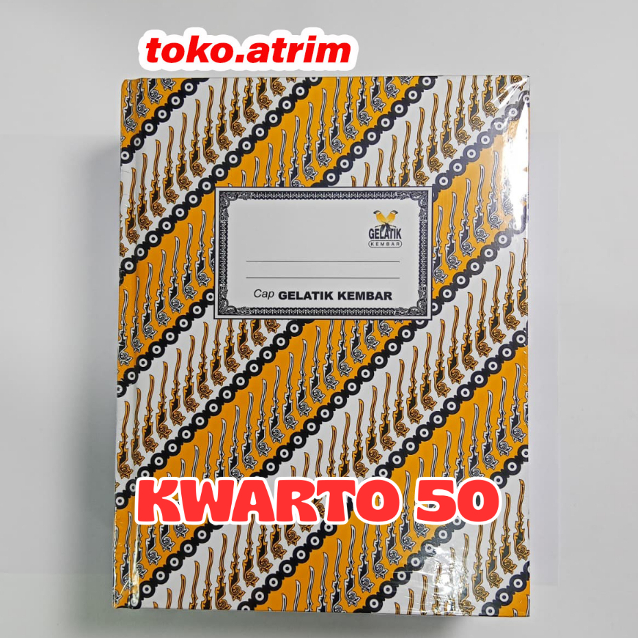 ( 1 Pak ) Buku Hardcover Kwarto Gelatik 50 Lembar | Buku Batik Kwarto 50 Lembar | Buku Tulis Kwarto