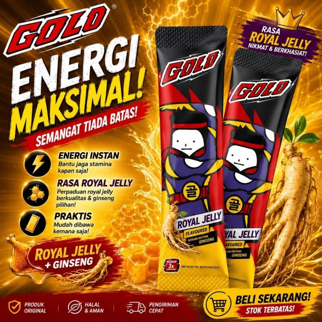 Mister Golo Ginseng Original Botanical Drink Serbuk Royal Jelly Madu & Banana
