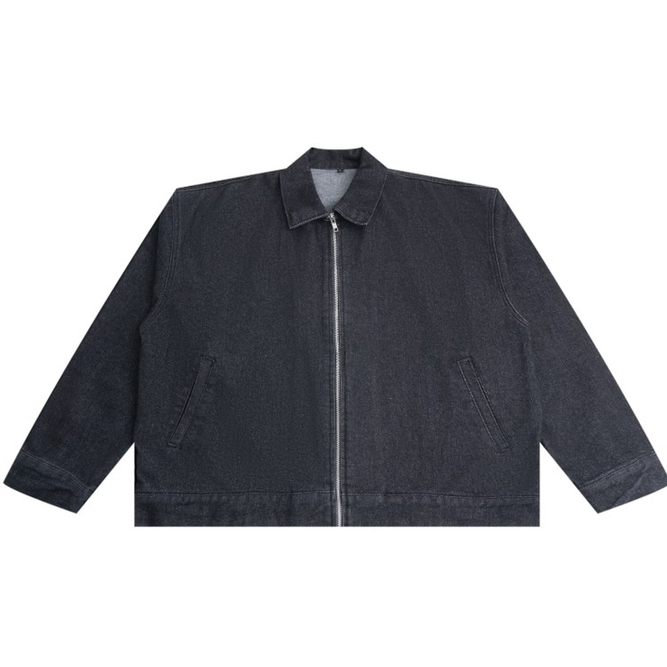 BOXY DENIM JACKET - BLACK