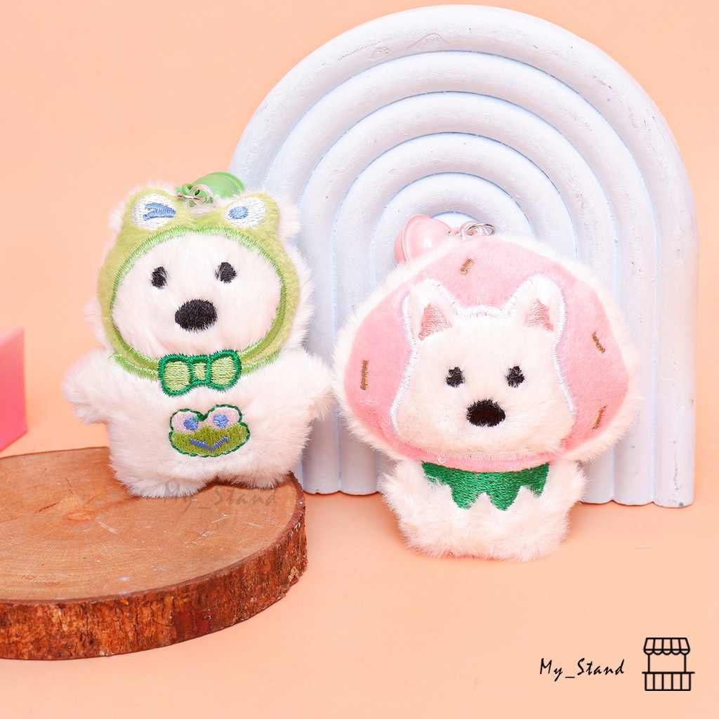 Gantungan Kunci Boneka Lonceng Bernard Bear GK-2008 Bag Charm Keychain Ganci Hiasan Tas Anjing