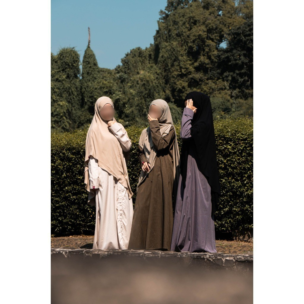 Weriz - [Twilly Series] Gamis / Abaya / Dress Motif Garis - Garis Salur Timeless Bahan Katun Twill L
