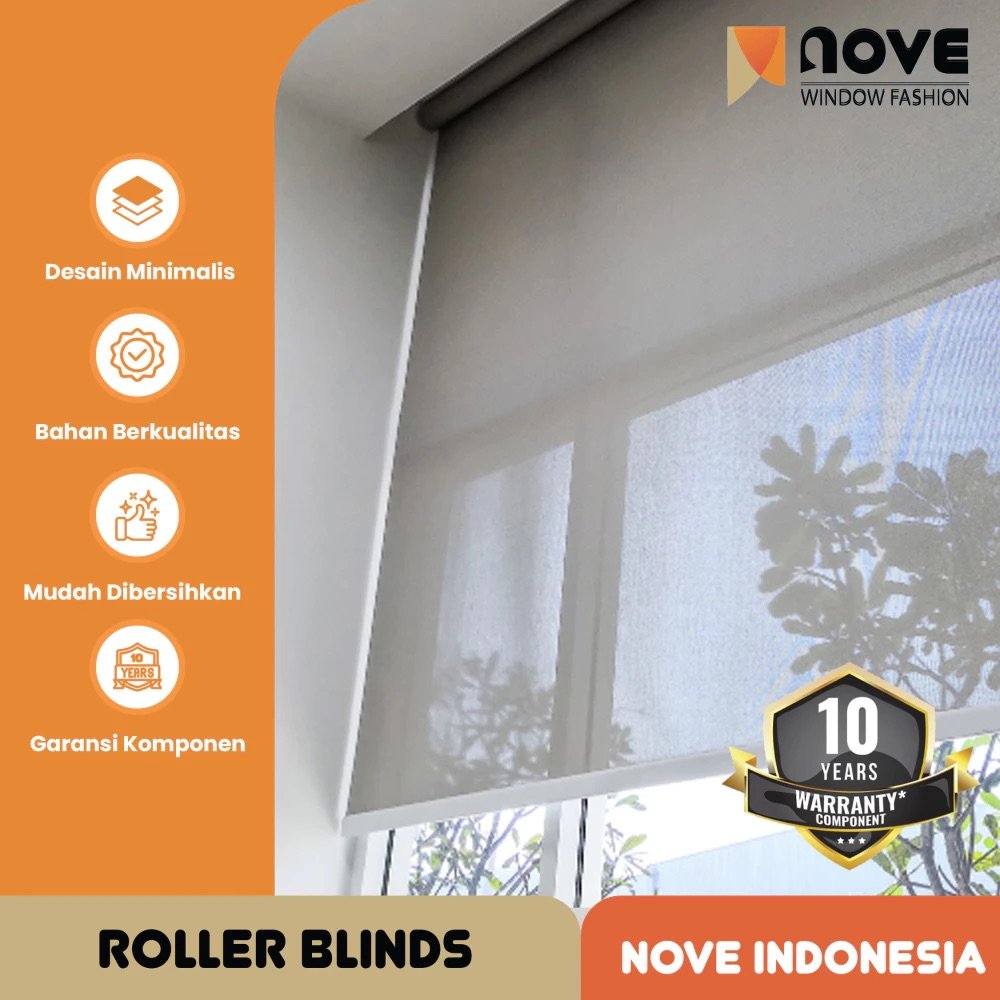 IPB - Nove Pvc Strip Curtain - Nove Roller Blinds Indoor Sunscreen - Ukuran Custom - Tirai Minimalis