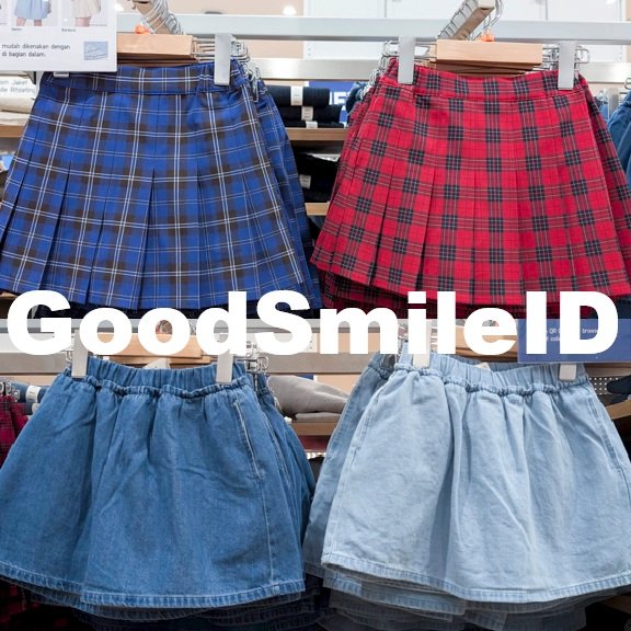 NEW GIRLS Rok Model Celana Mini Lipit Kotak Denim Skirt Pants Skort Anak Remaja Perempuan KIDS JASTI