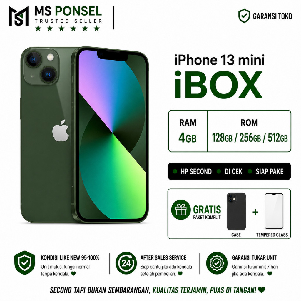 iPhone 13 mini 128GB|Resmi Ibox second bergaransi termurah original 100%