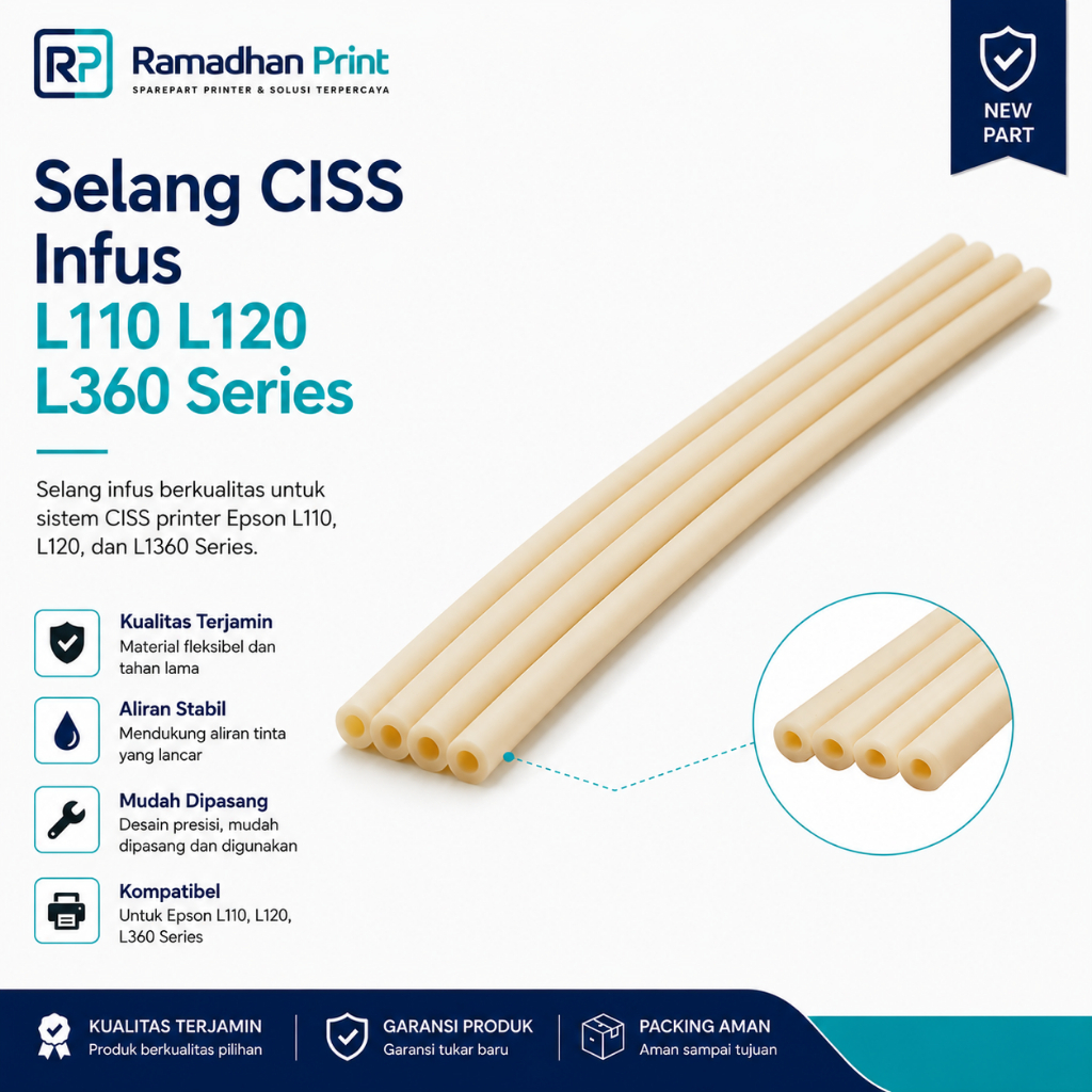 Selang CISS Infus Printer Epson L Series L110 L120 L210 L300 L350 L355 New Baru