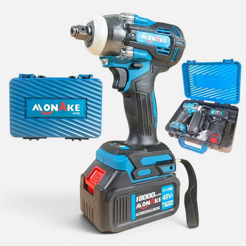 MONAKE MK68 Cordless Impact Wrench 2 BATTERY 48VF – Kunci Impact Baterai Set BUKA BAUT MOBIL MOTOR