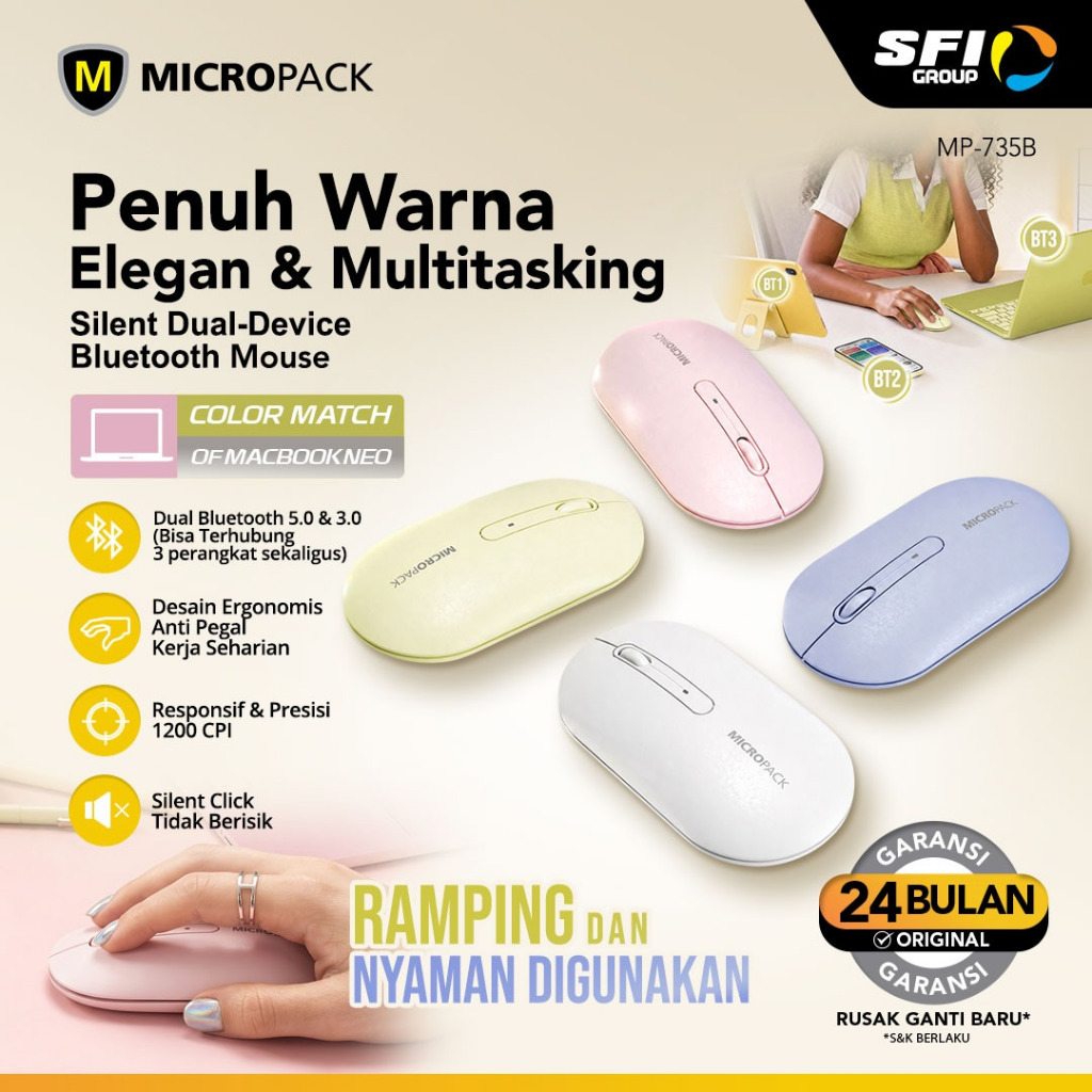 Mouse MicroPack MP-735B - Bluetooth Mouse Multi Device MicroPack MP735B