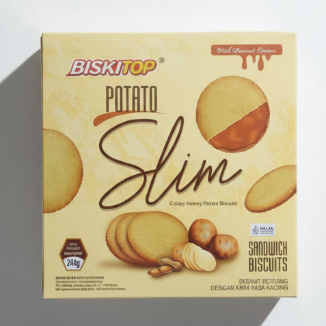 Biskitop Potato Slim Cream Peanut 240gr / Biskuit Biskitop Potato Slim Cream Peanut 240gr