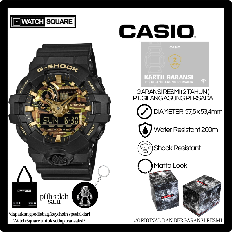 Jam tangan pria Casio GSHOCK Bold Camo GA-700CF-1ADR Resin Strap