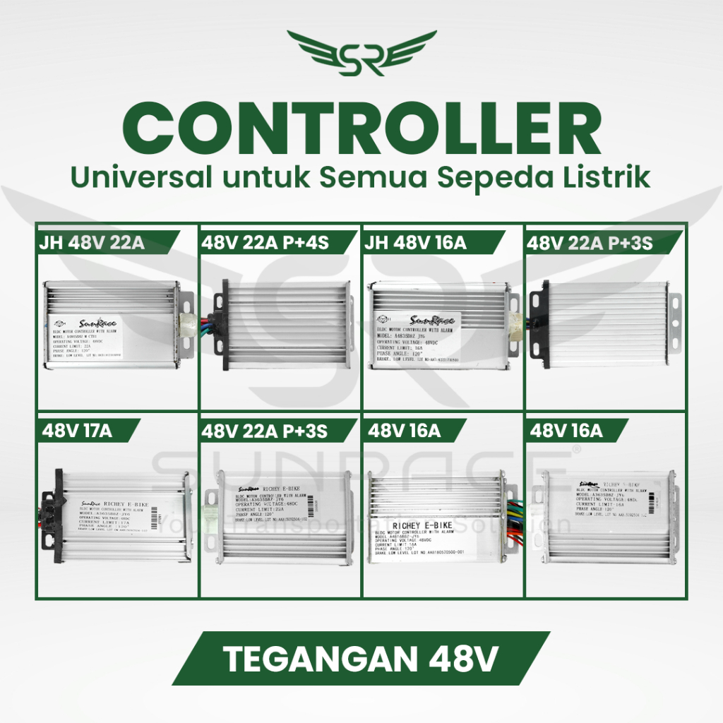 Controller Sepeda Listrik 48V Universal Komponen Pengendali Motor