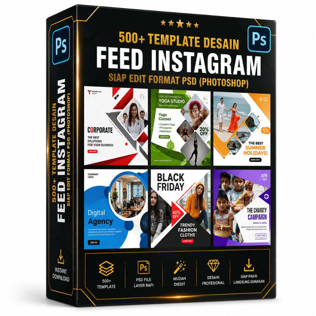 500+ Template Feed Instagram Microblog & Promosi PSD Photoshop