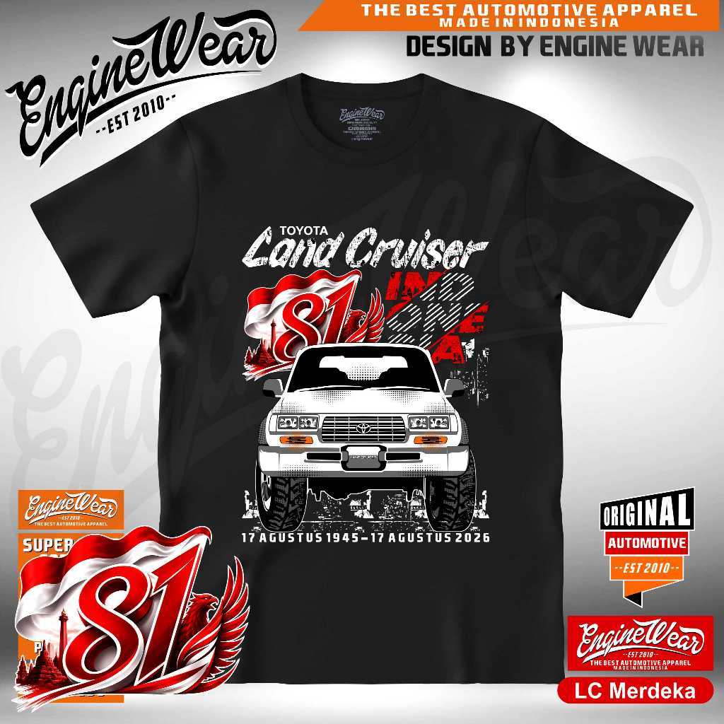 kaos Land cruiser VX80 kemerdekaan Baju Offroad toyota Hardtop Tshirt Mobil Jeep otomotif 4WD 4x4 md
