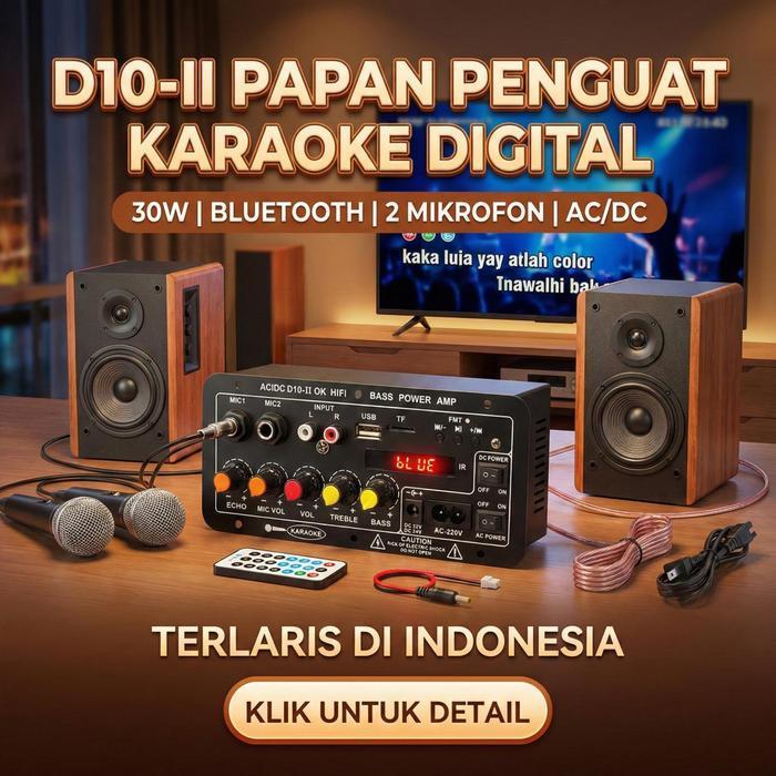 Power Ampli Board D10-II AC DC 12V 220V Karaoke Bluetooth Modul Kit DIY HIFI Bass Amp Speaker Aktif 