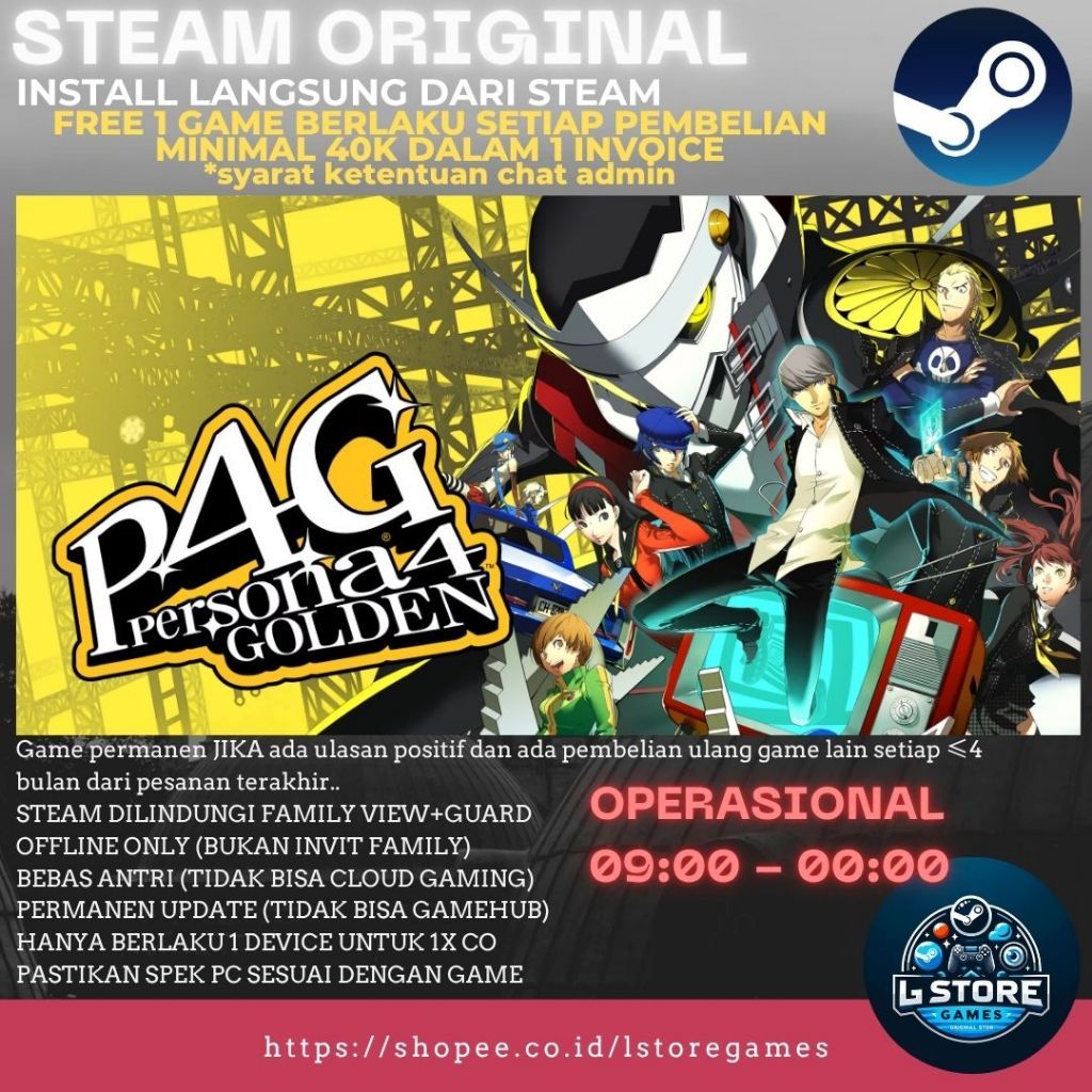 Persona 4 Golden | Persona 4 Arena Ultimax Offline Game PC Original