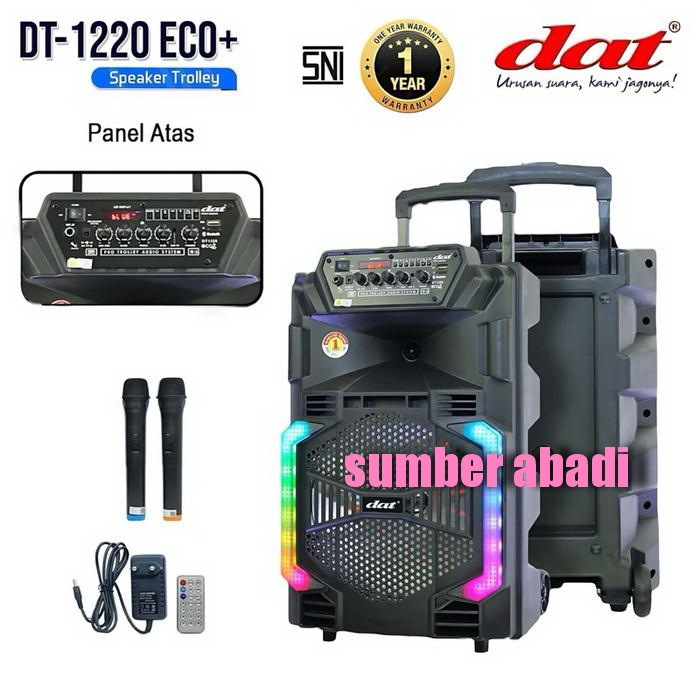 SPEAKER AKTIF TROLLEY 12 INCH DAT DT 1220 DT1220 DT-1220 ECO+ BLUETOOTH