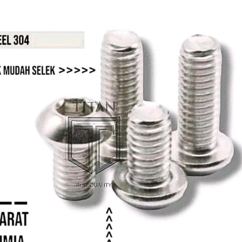 (1PCS)  Baut Button L M4 x 50 baut Buton M4 TAINLESS STEEL BAUT L 4MM Baut Payung baut kancing