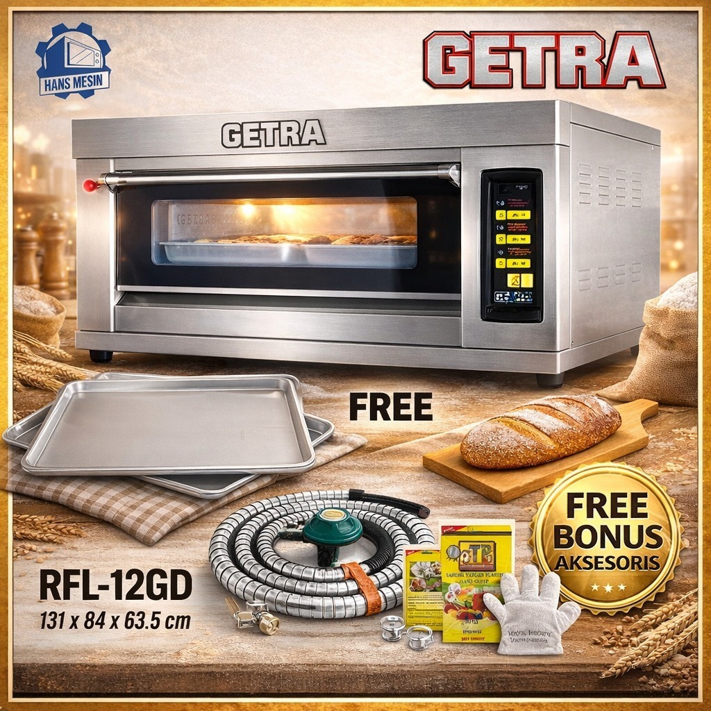 GETRA OVEN GAS 1 DECK 2 LOYANG / OVEN GAS (GETRA) RFL-12GD
