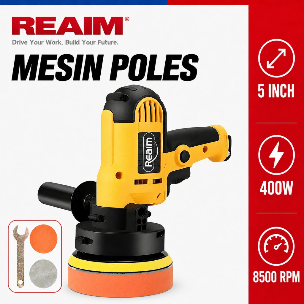 REAIM Mesin Poles Mobil 5Inch mesin polisher Mesin Poles Motor