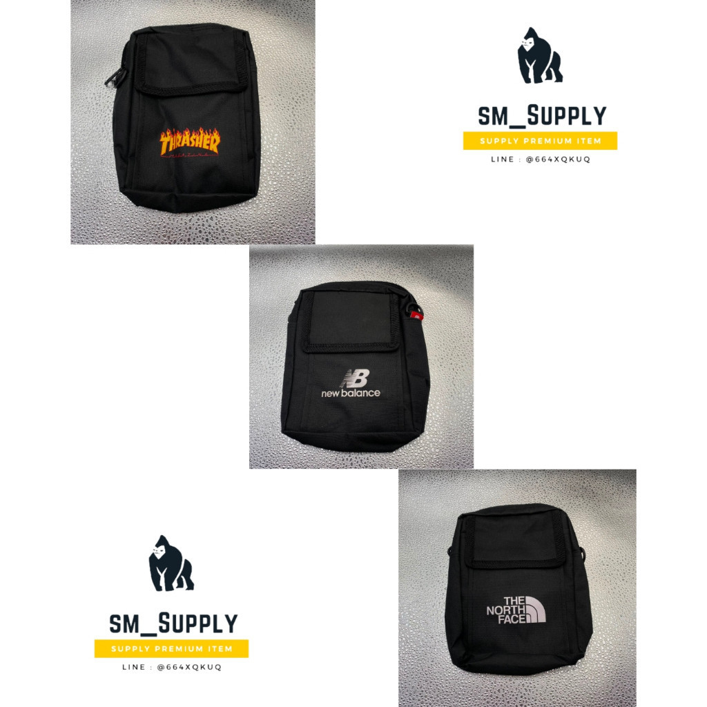 TAS SLEMPANG  PREMIUM SLING BAG CASUAL TRAVEL OUTDOOR Tas Bahu Fashion TNF/TRASHER/NB MURAH